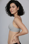Zivame Padded Non Wired Medium Coverage Tshirt Bra - Grey Melange — thumbnail 3